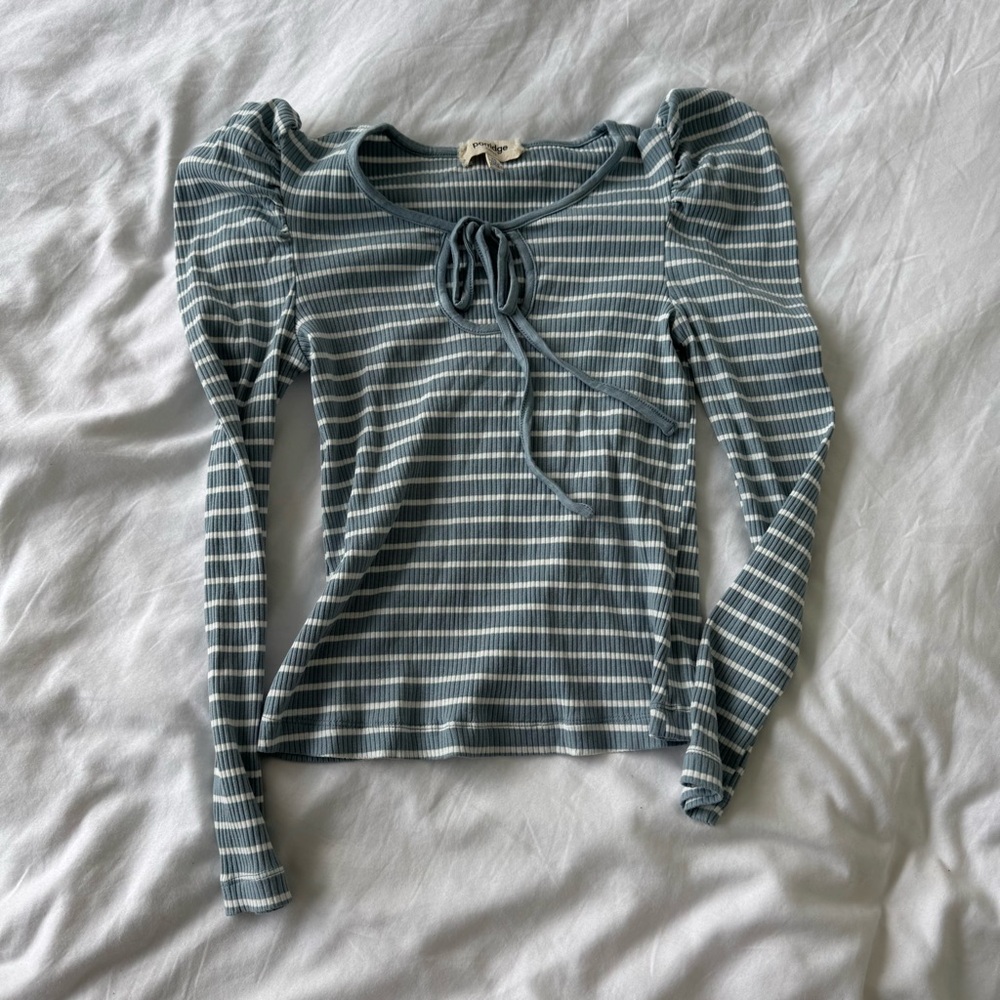 Anthropologie Blue Striped Top